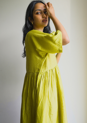 Lime Kimono Sleeve Dress