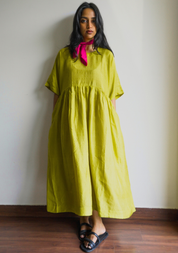 Lime Kimono Sleeve Dress