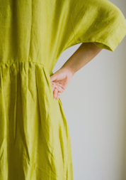 Lime Kimono Sleeve Dress