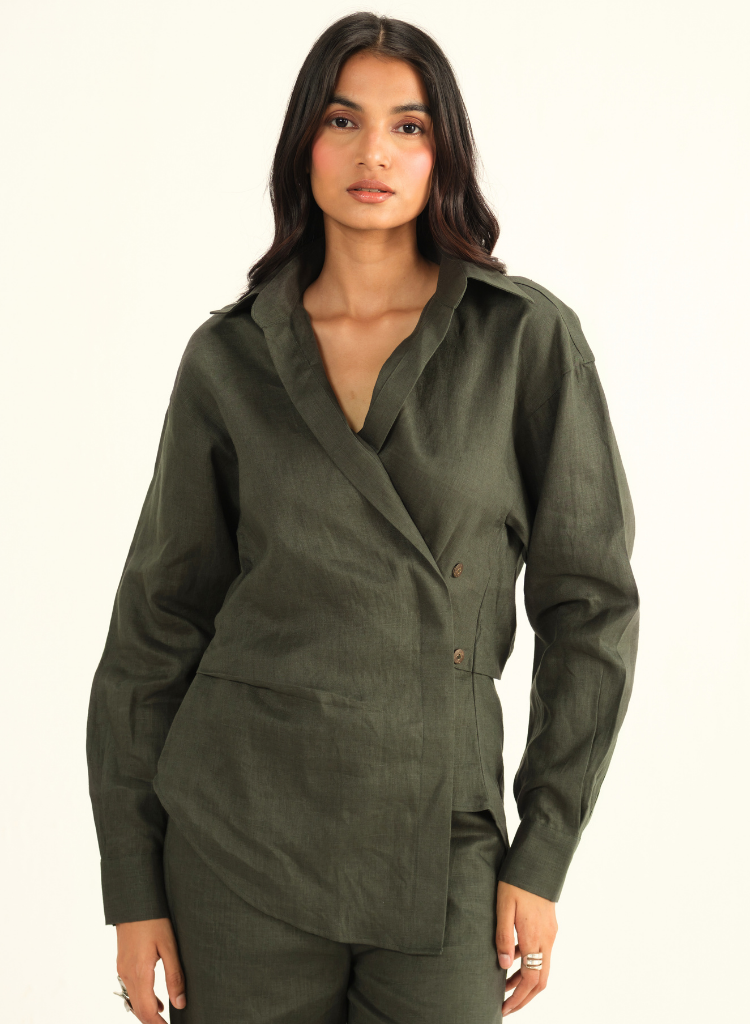 Dark Green Linen Set