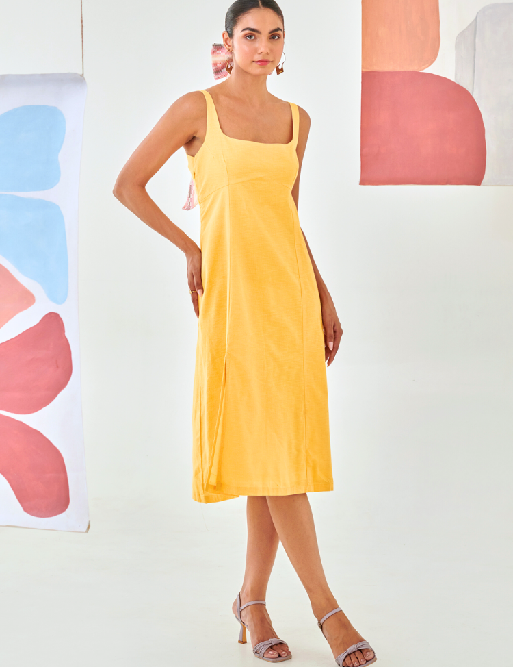 Linen-Sleeveless-A-line-Dress-Yellow-A.png