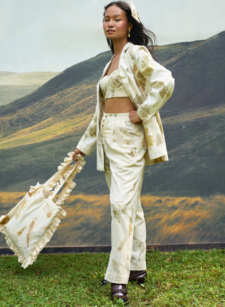 Live Leafy Notch Blazer Set