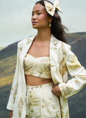 Live Leafy Notch Blazer Set