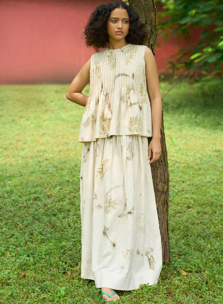 Live Leafy Pintucks Skirt