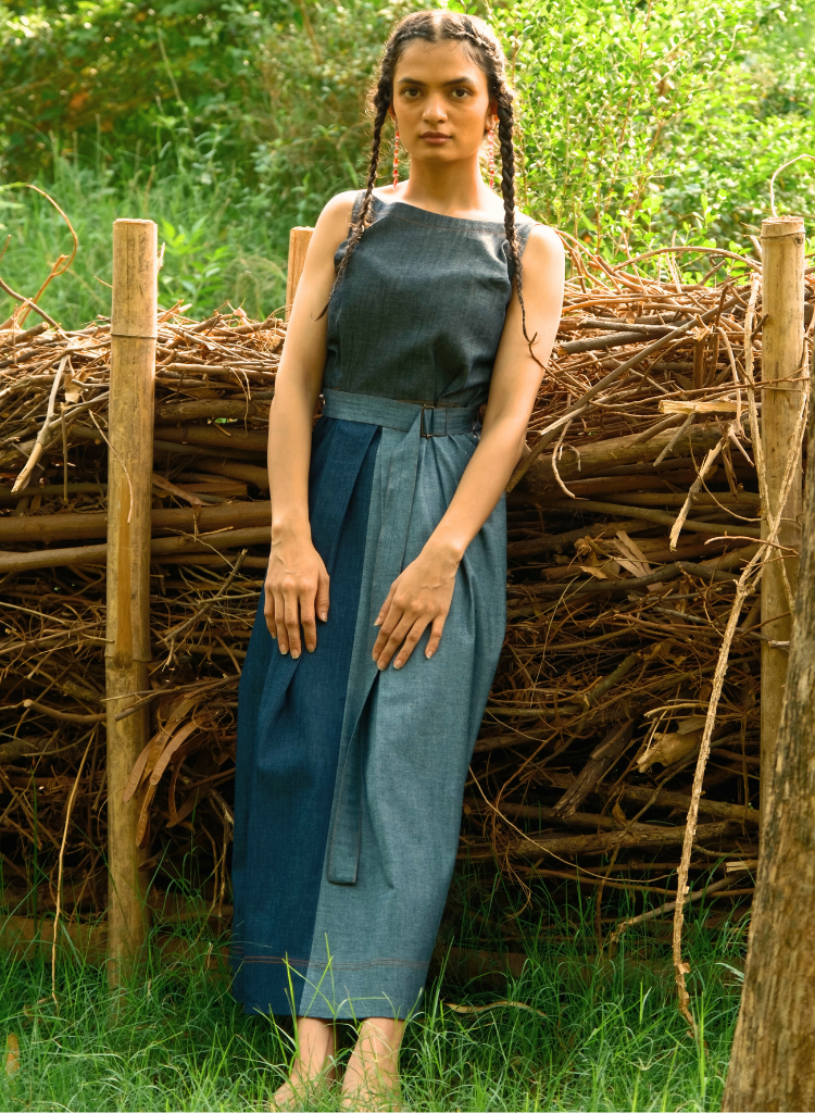 upcycled denim dress Shift Knit Dress - Black