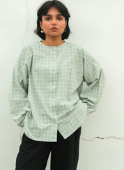 Madras Flair Oversized Shirt