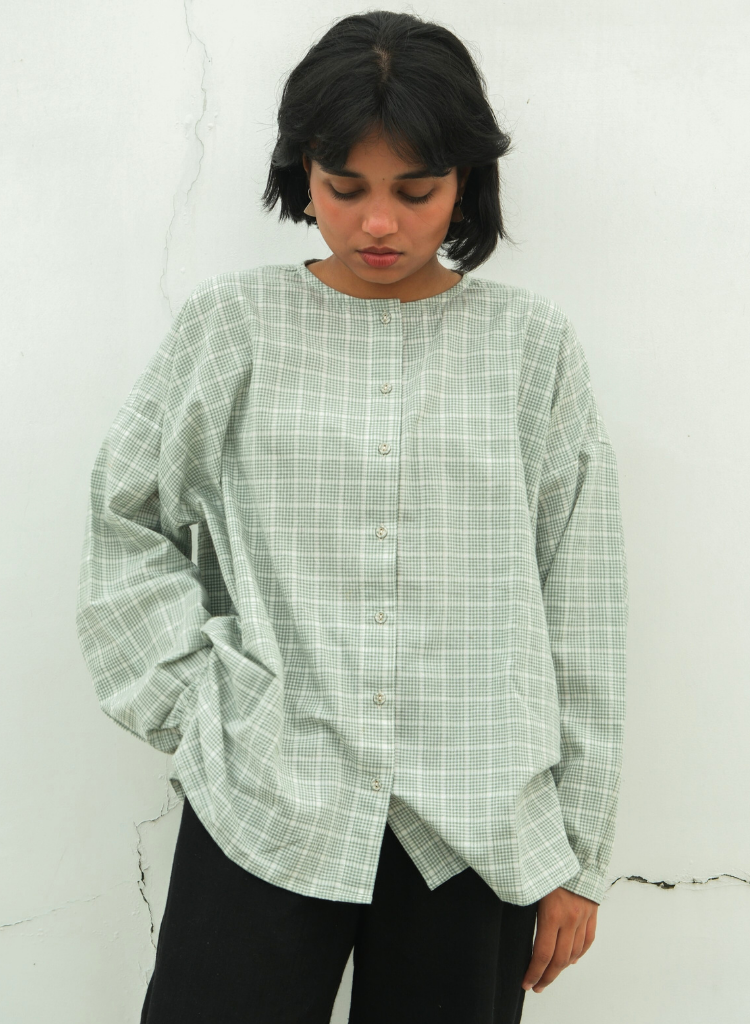 Madras Flair Oversized Shirt