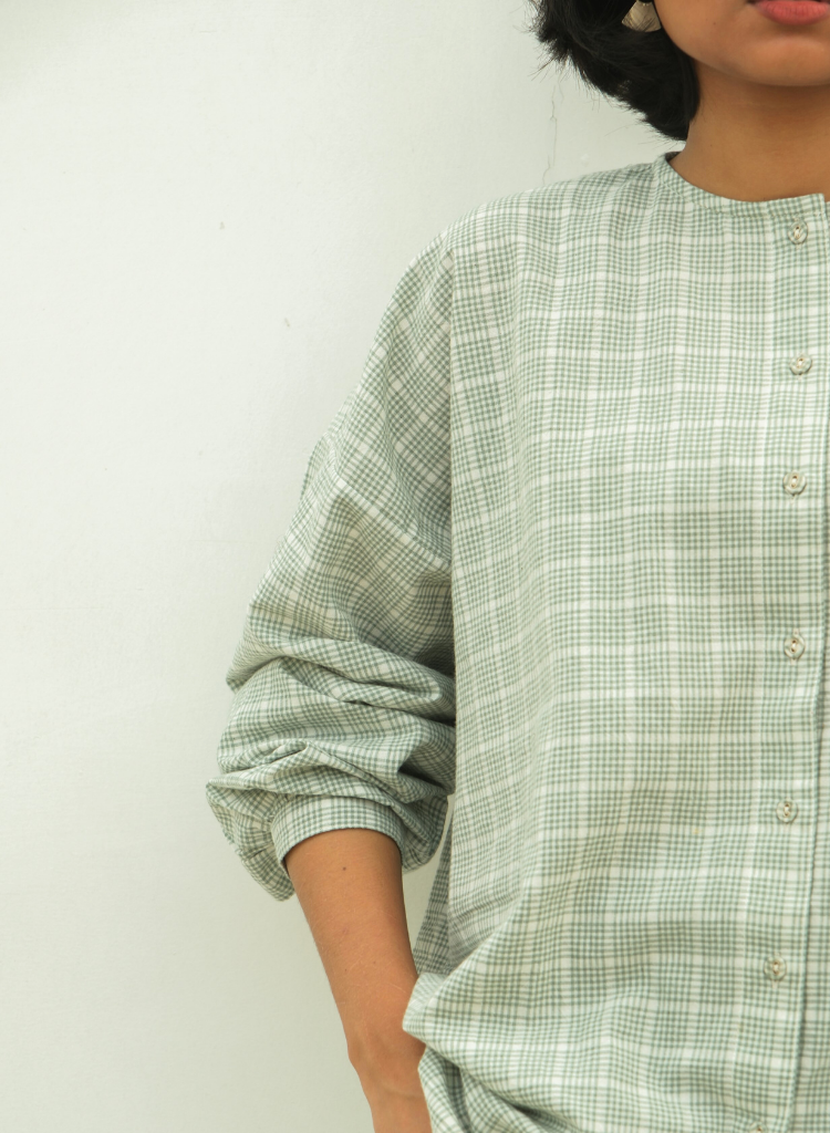 Madras Flair Oversized Shirt