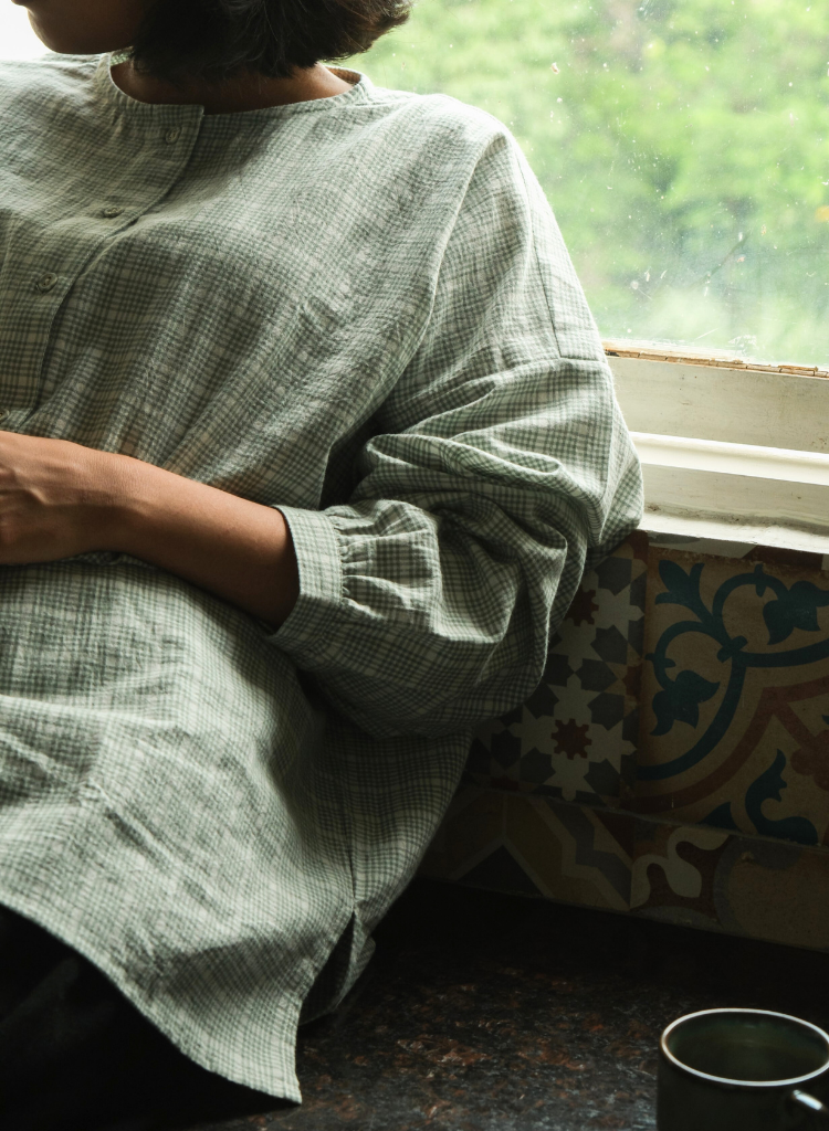 Madras Flair Oversized Shirt