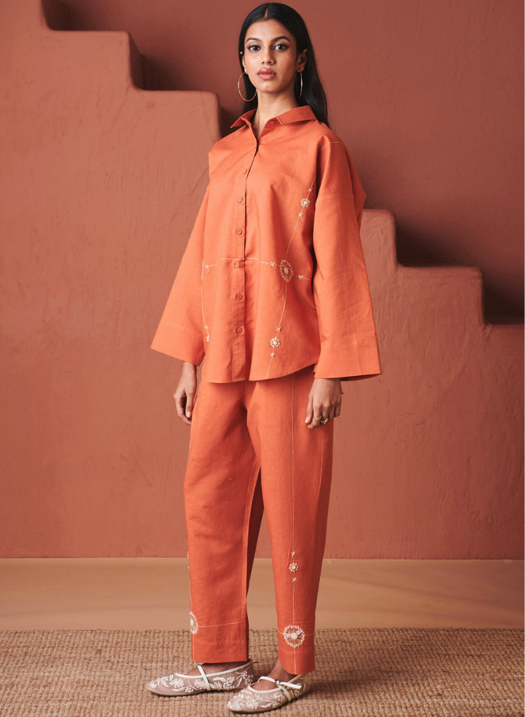 Marigold Flared Shirt Set
