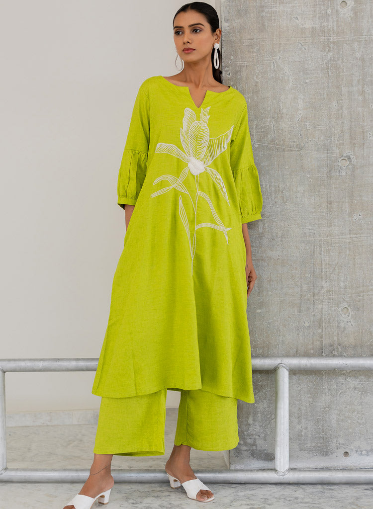 Matcha Bloom Kurta Set
