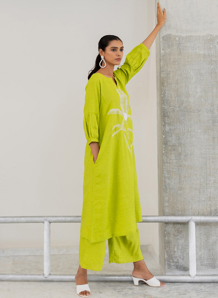 Matcha Bloom Kurta Set