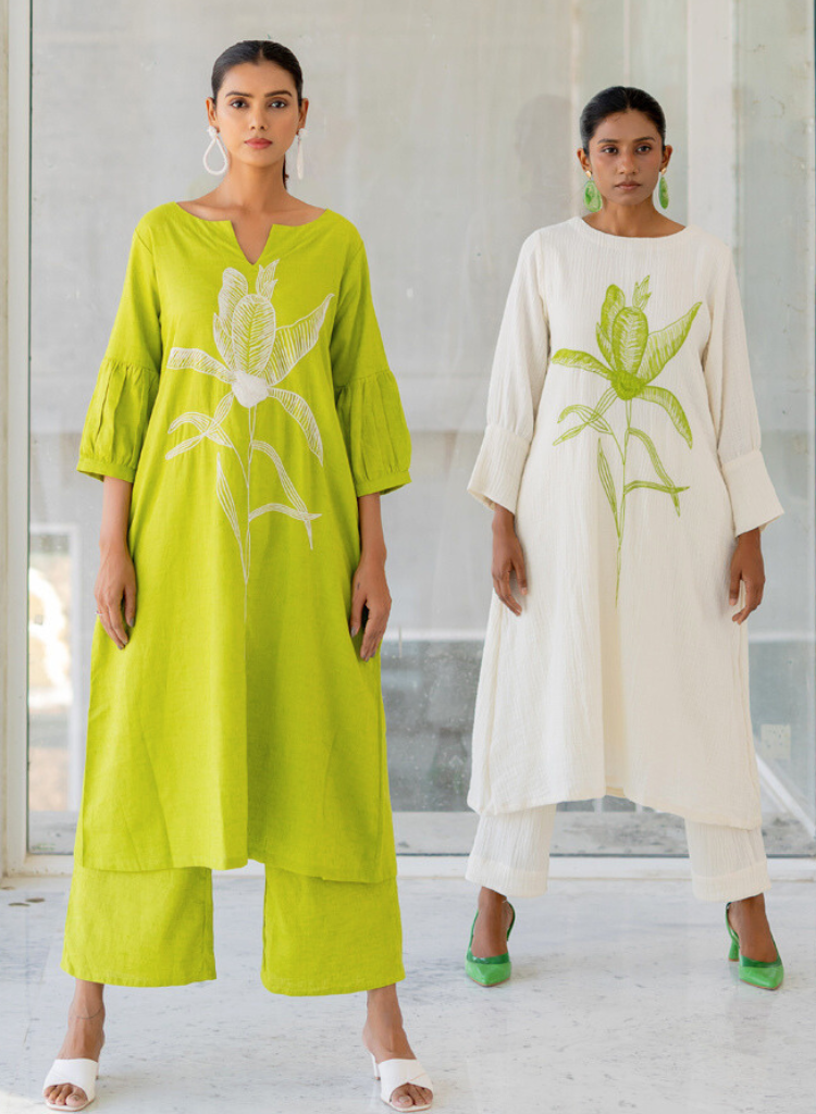 Matcha Bloom Kurta Set