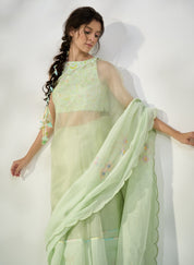 Matcha Saree Set