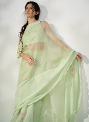 Matcha Saree Set