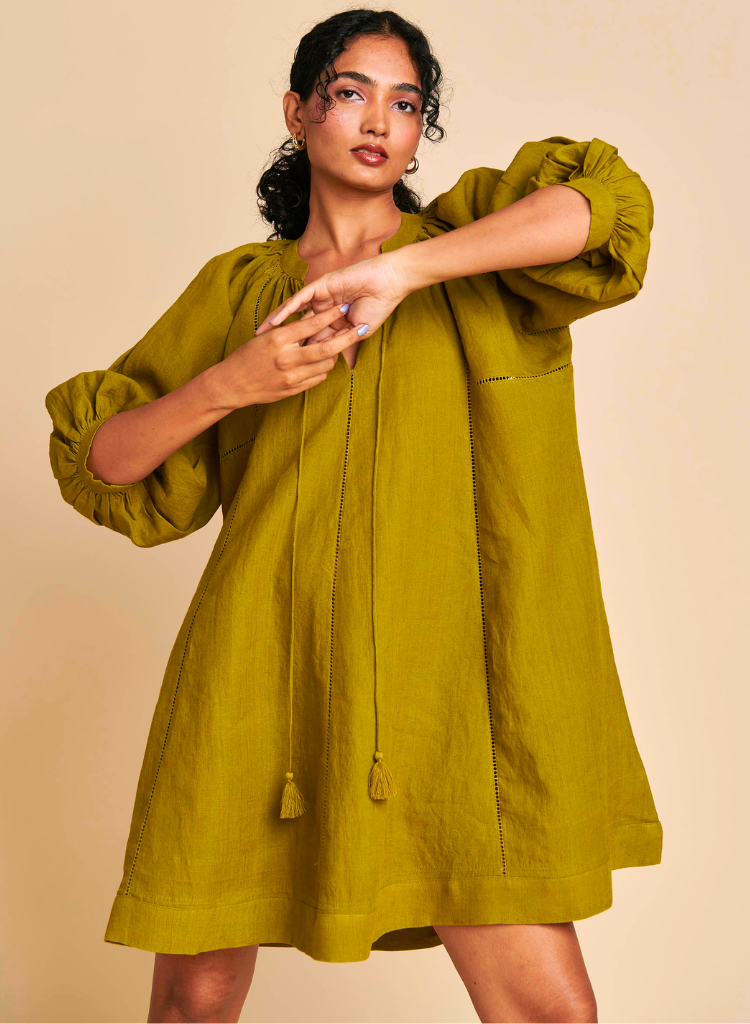 Mehendi Lace Panelled Dress