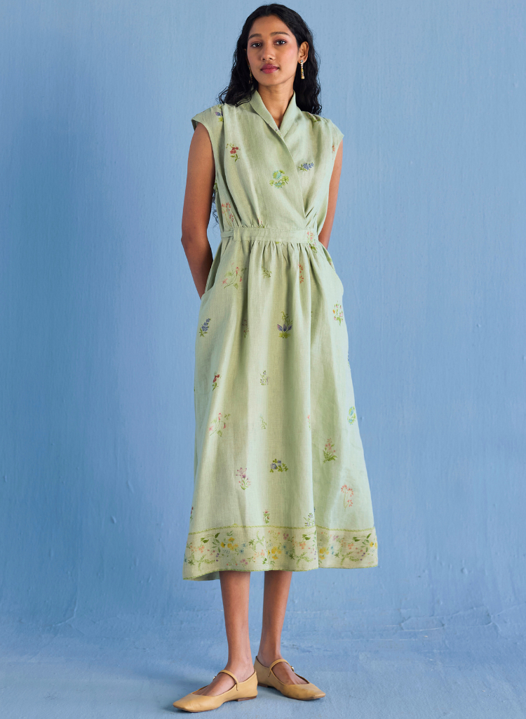 Mema Shawl Collar Dress