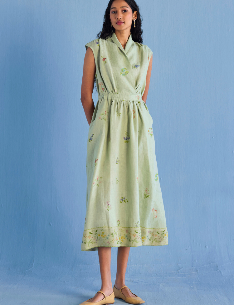 Mema Shawl Collar Dress