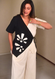 Mia Appliqué Wrap Top