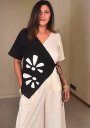 Mia Appliqué Wrap Top