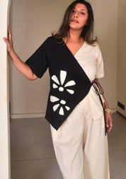 Mia Appliqué Wrap Top