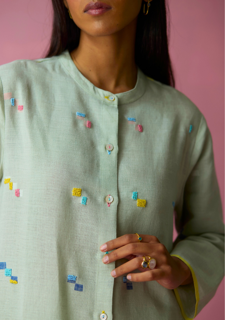Miel Jamdani Kurta Set