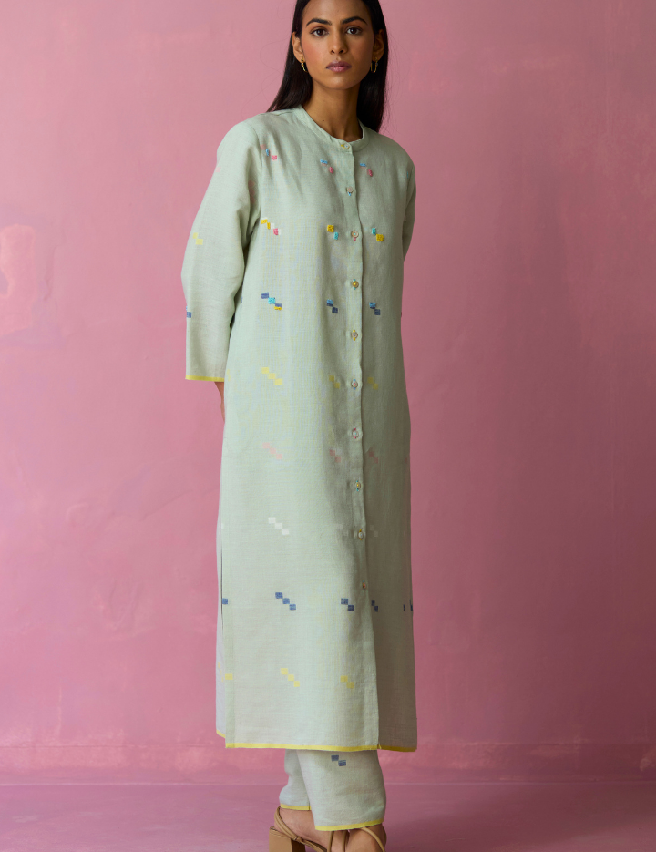 Miel Jamdani Kurta Set