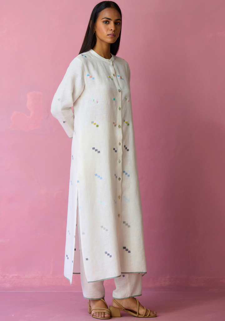 Miel Jamdani Kurta Set