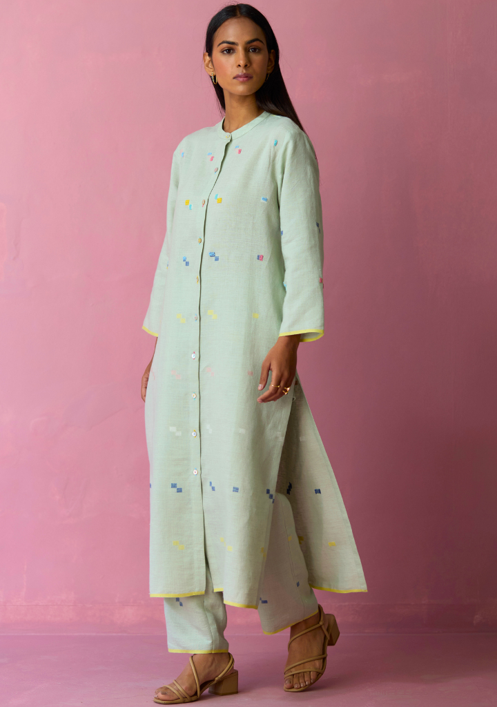 Miel Jamdani Kurta Set