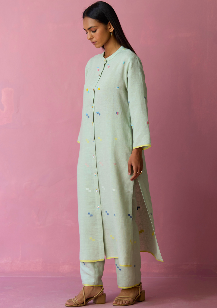 Miel Jamdani Kurta Set