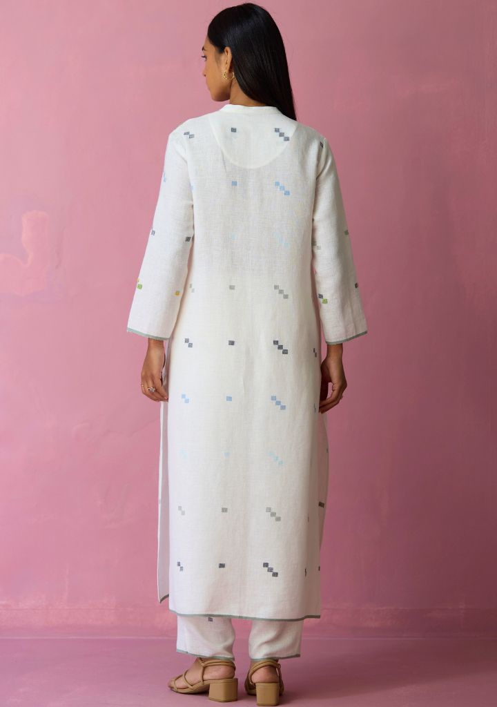 Miel Jamdani Kurta Set