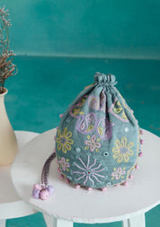 Mint Embroidered Bag