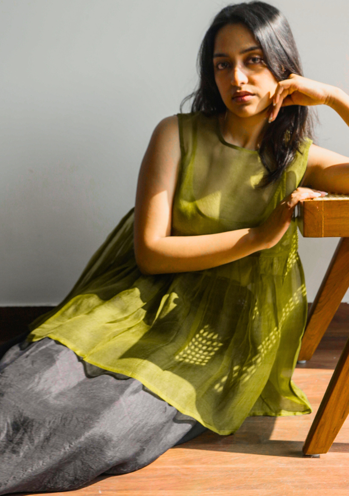 Moss Organza Top