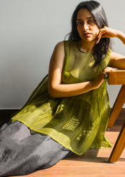 Moss Organza Top
