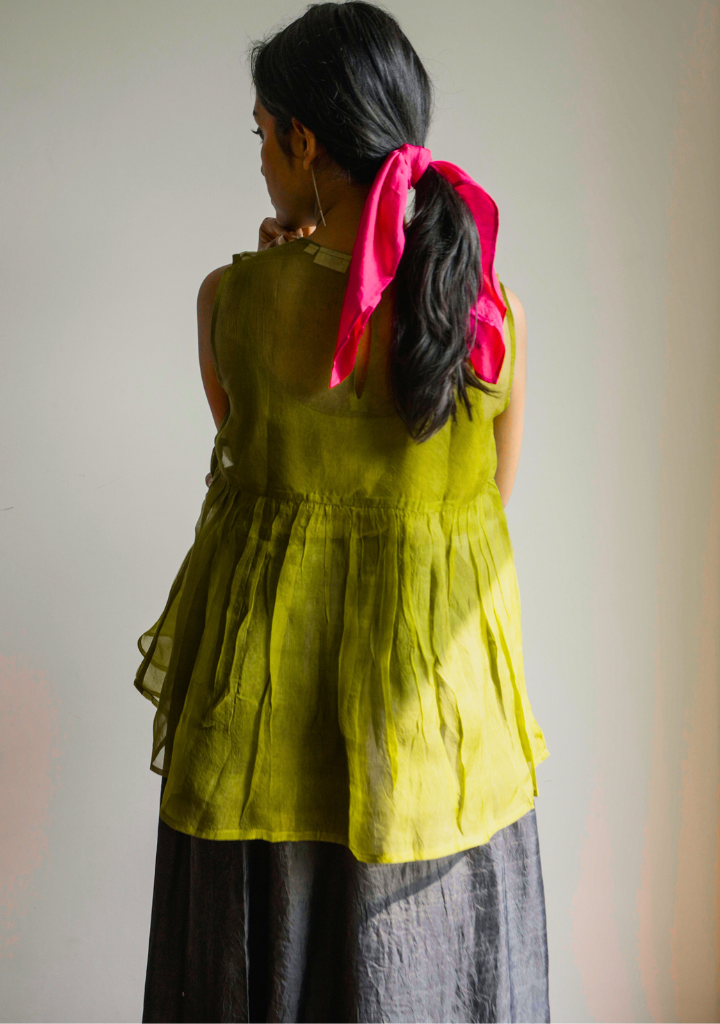 Moss Organza Top