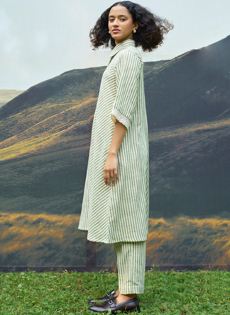 Moss Stripes Tent Dress