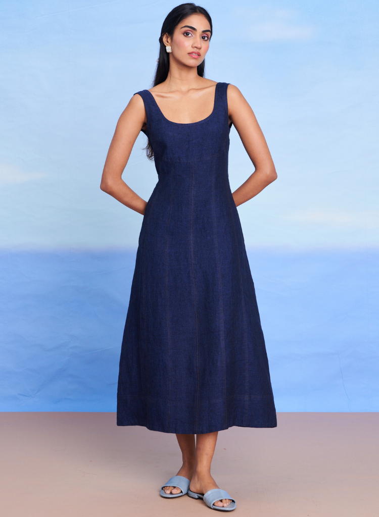 Neel Denim Panelled Dress