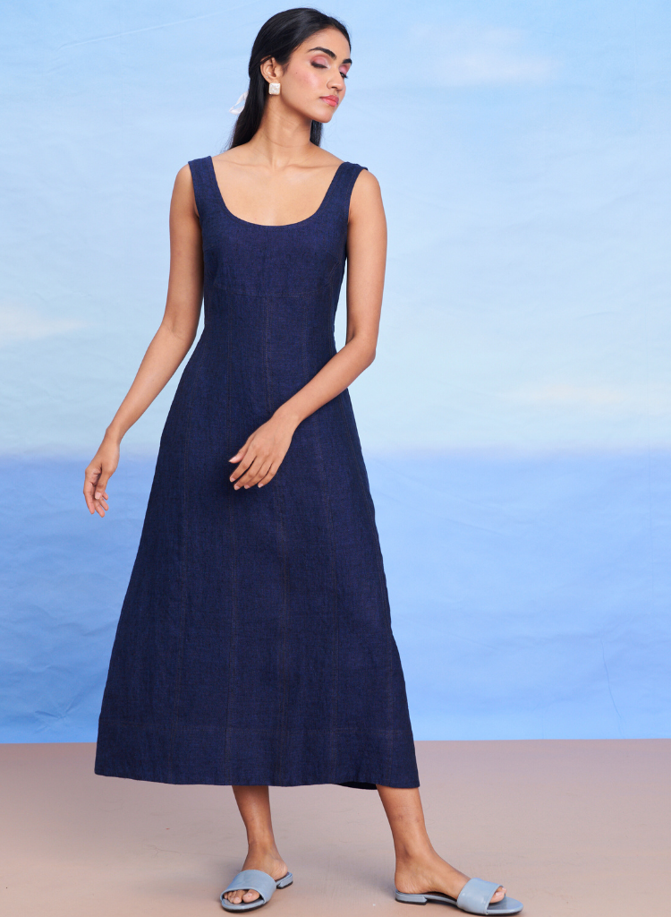 Neel Denim Panelled Dress