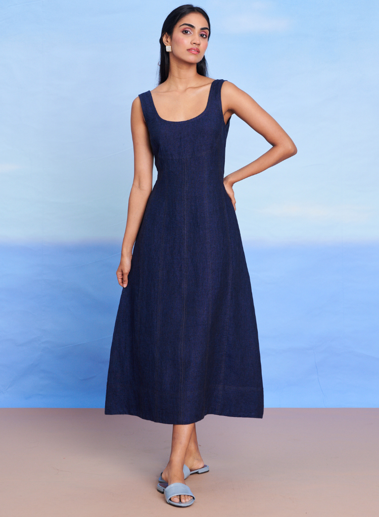Neel Denim Panelled Dress
