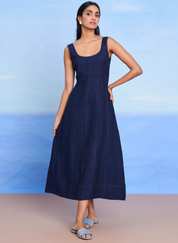 Neel Denim Panelled Dress