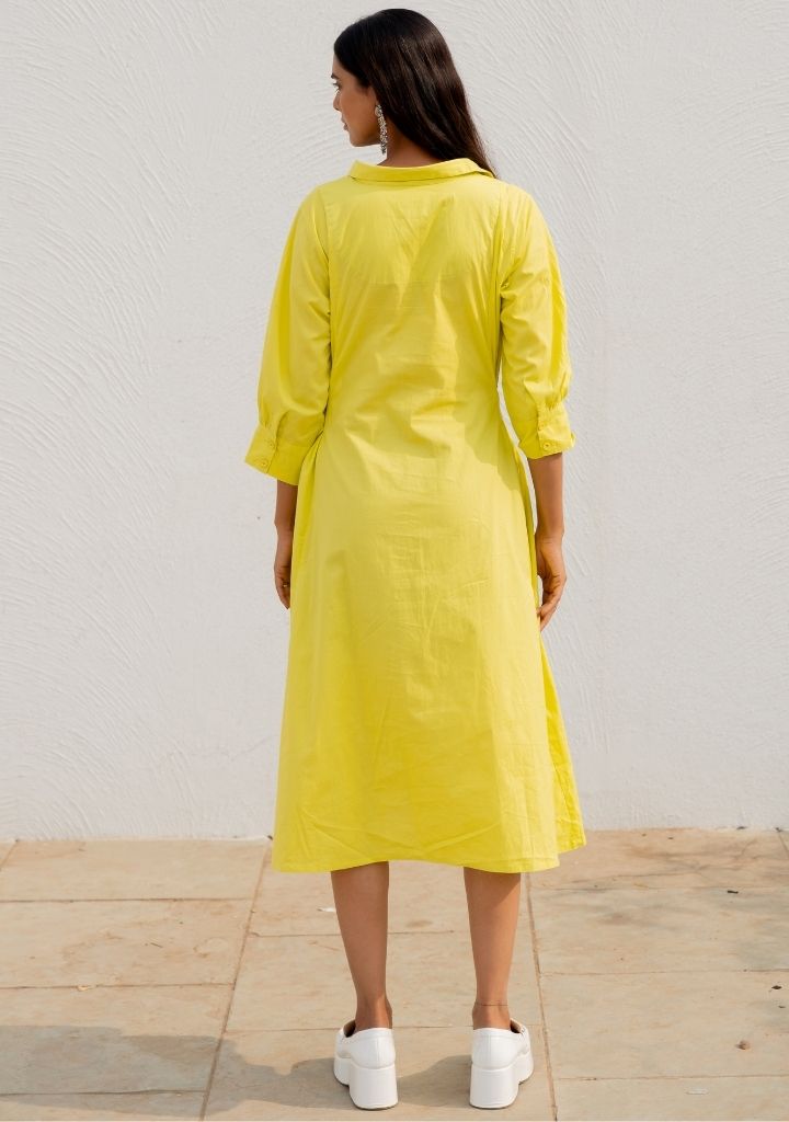 Neembu Yellow Shirt Dress