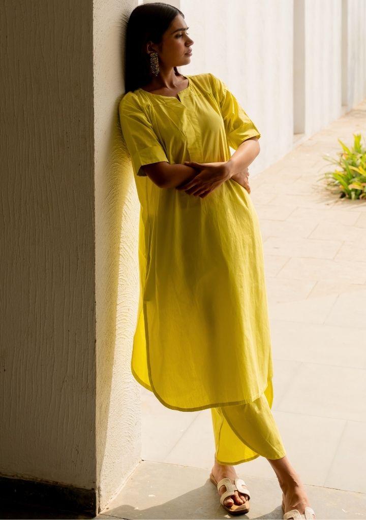 Neembu Yellow Tunic Set