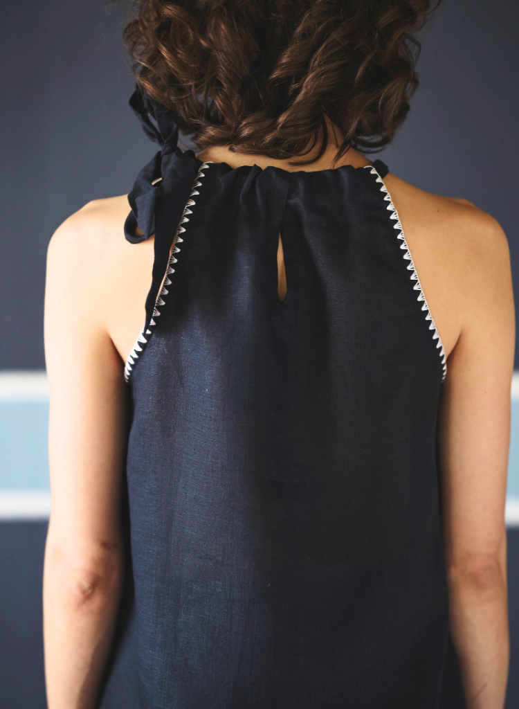 Noir Halter Tie-Up Top