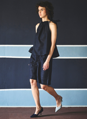 Noir Halter Tie-Up Top