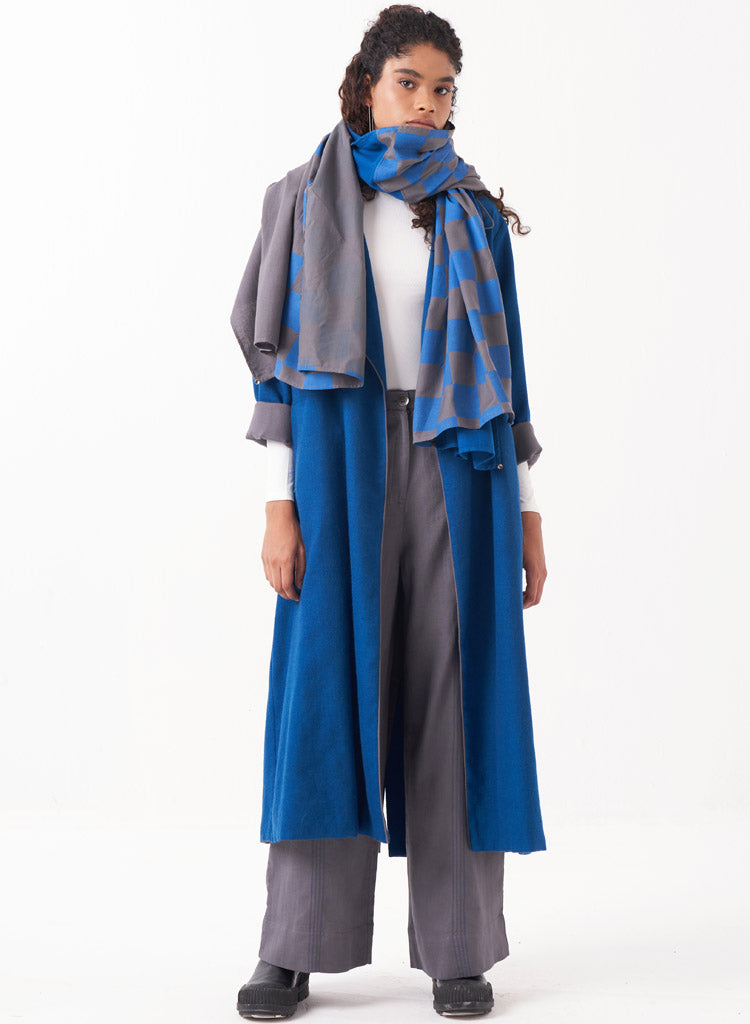 Notch Collar Scarf Set
