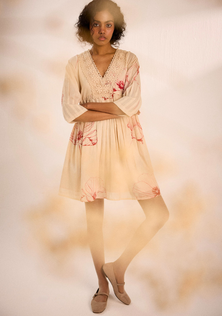 Oatmeal Poppy Dress