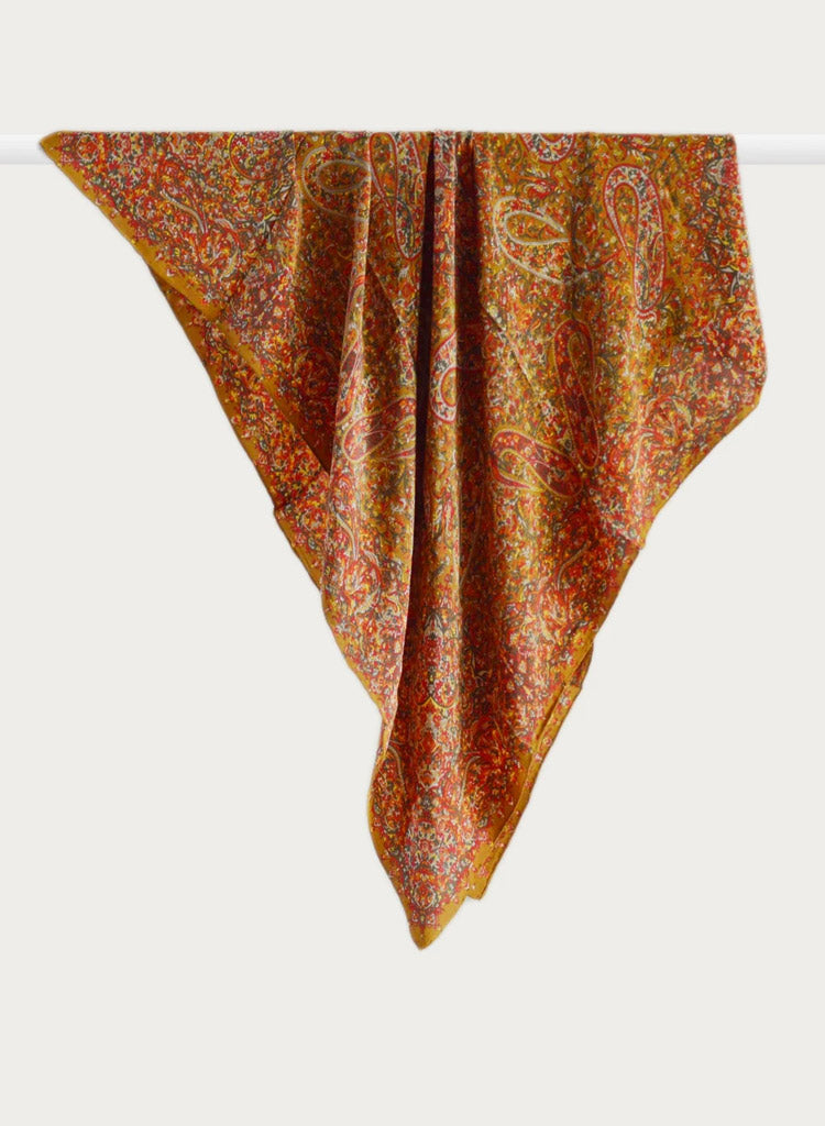Ocher Paisley Scarf