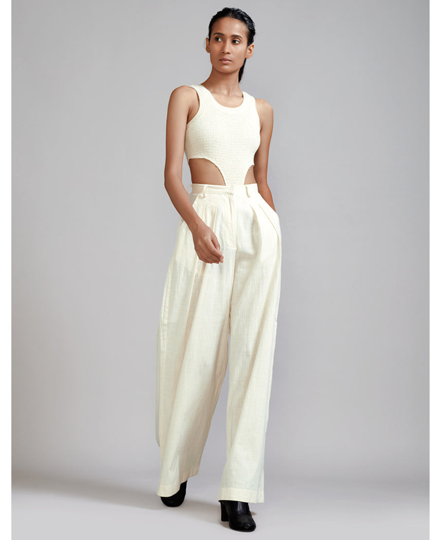 Long Pleated Trouser