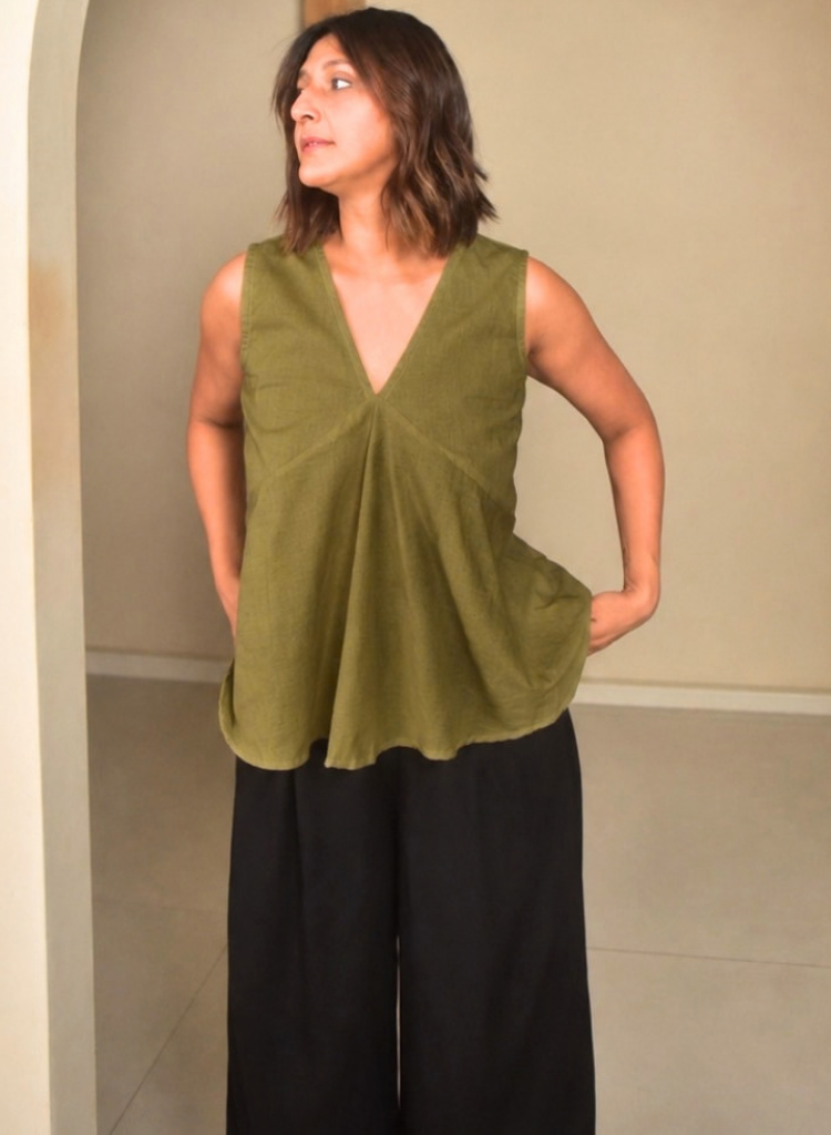 Olive Flare Top