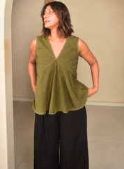Olive Flare Top